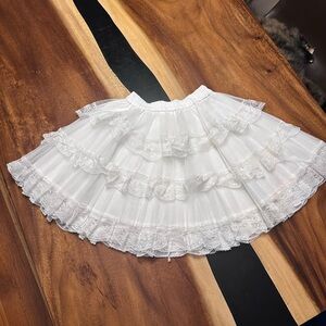 Goth Coquette Halloween Cosplay White Lace Skirt